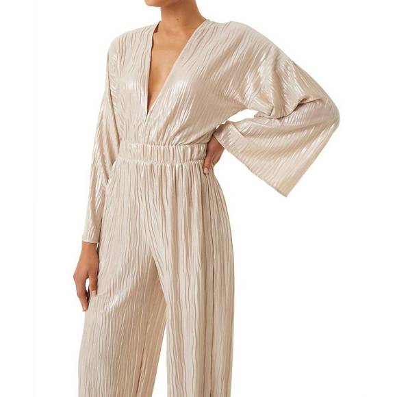 NEW MISA LOS ANGELES pleated jumpsuit in ivory - Picture 2 of 5